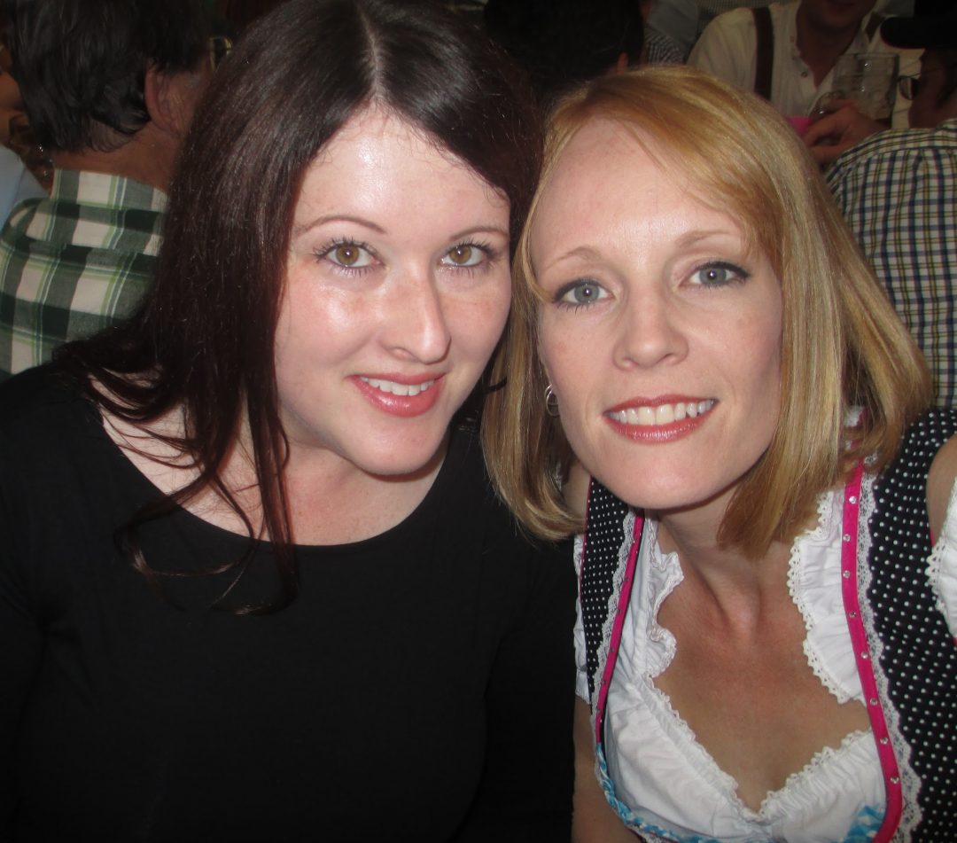 Christina and Marcie powering through another day at Oktoberfest